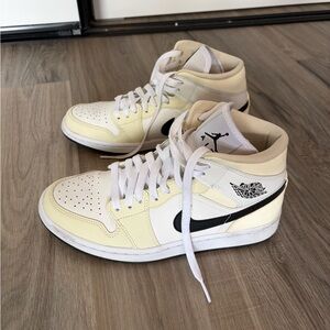 Nike Women's High Dunks Coconut Milk White and Tan Sneakers
